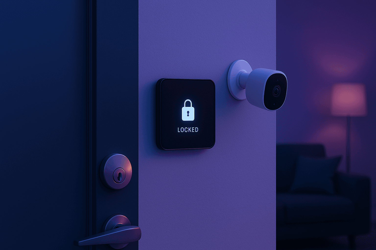 Image of smart lock and other security devices
